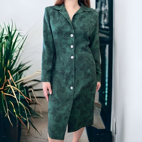 Vtg 100% Wool Dress - Picture 2 of 5